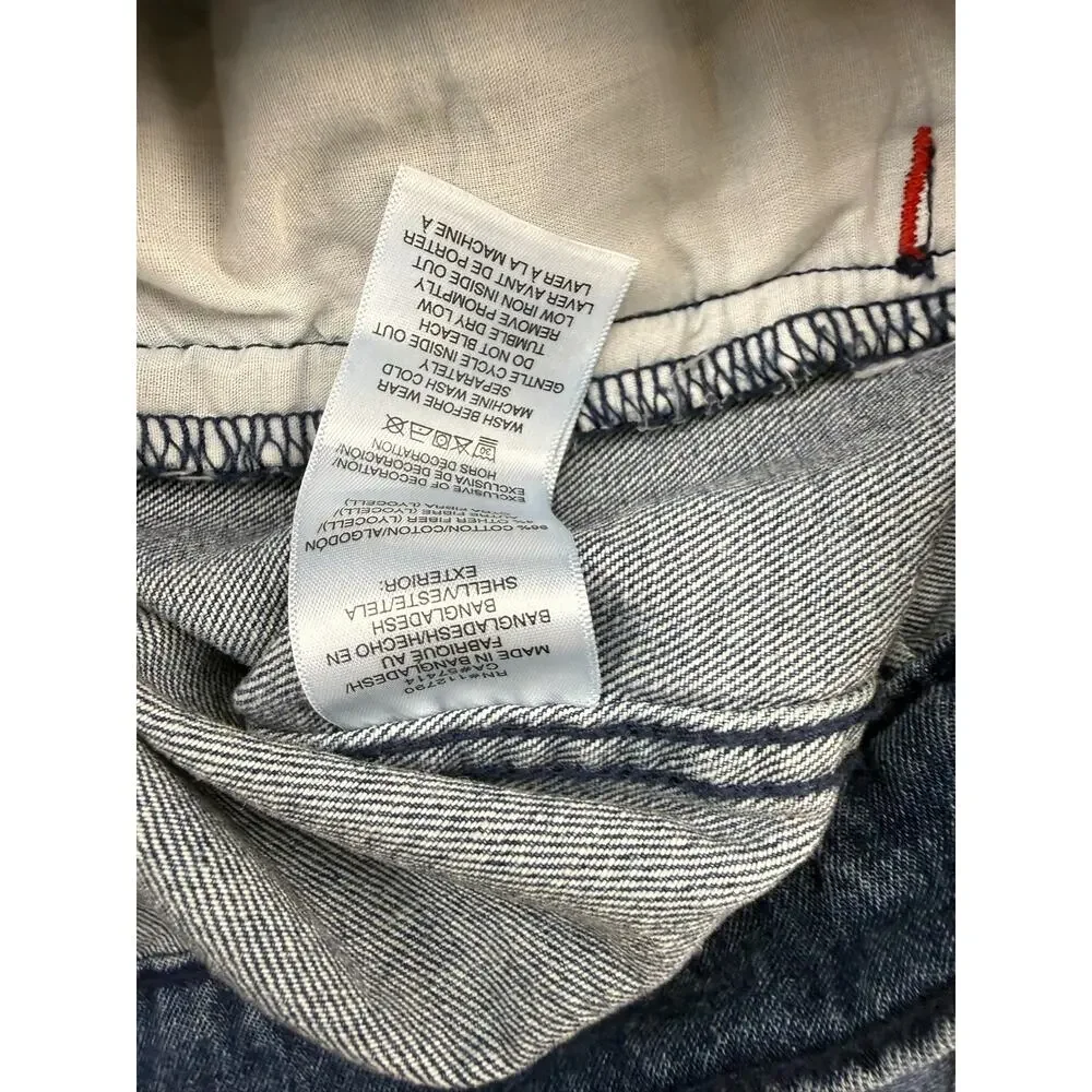 TRUE RELIGION BUTTON FRONT PRINT DENIM JACKET MEDIUM BLUE QUARTZ WASH SZ L NWTB